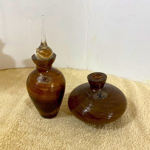 Set of perfume glass bottles